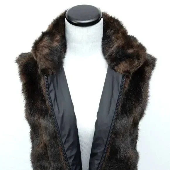 Giacca Reversible Faux Mink Fur Vest Size Small - Picture 5 of 12